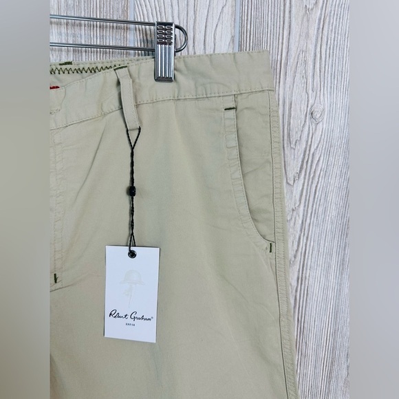 NEW! ROBERT GRAHAM MENS MARANA Shorts Khaki Size 34 NWT Chino Casual Summer - Picture 5 of 13